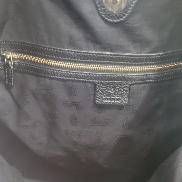 Gucci Black Suede Tote with Gold Details - Picture 3 of 4